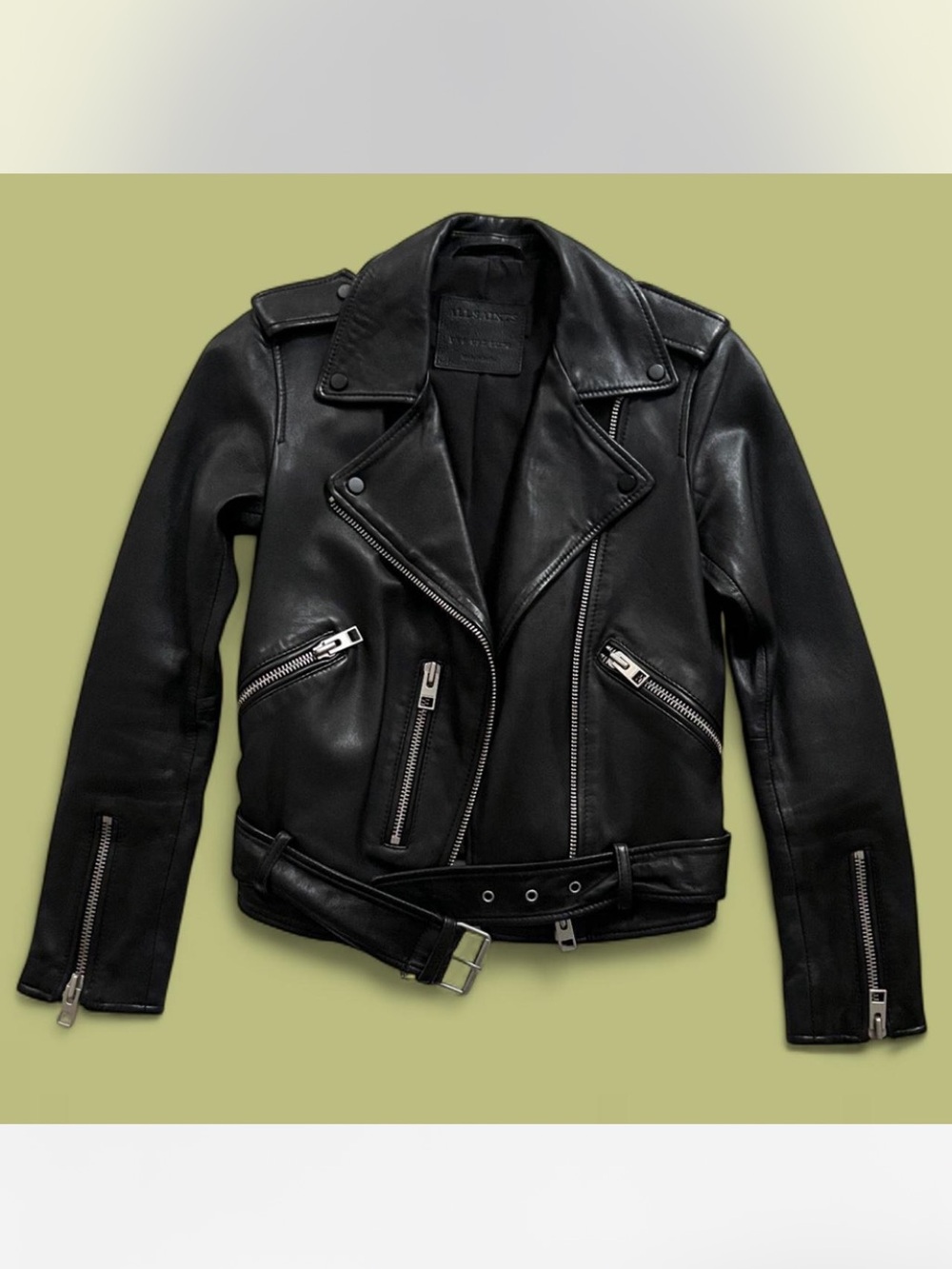 ALLSAINTS Balfern Leather Biker Jacket in Black